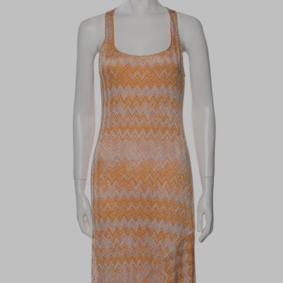 Vintage Missoni Metallic Orange & Silver Dress – IT 40 / Small - Picture 2 of 10